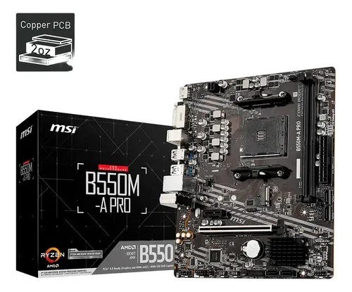 😱 Placa Mae Msi B550m A-pro Ddr4 Socket Am4 Design Amigavel