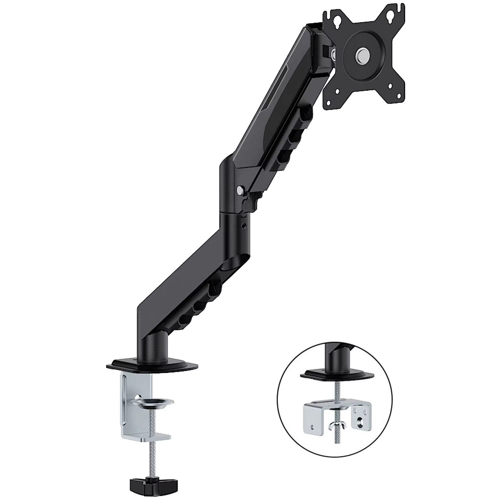 😱 Suporte de Monitor de Mesa Ajustável em 5 Eixos, Braço Articulado para Tela 13"-32", Montagem por Fixação, Capacidade 9KG