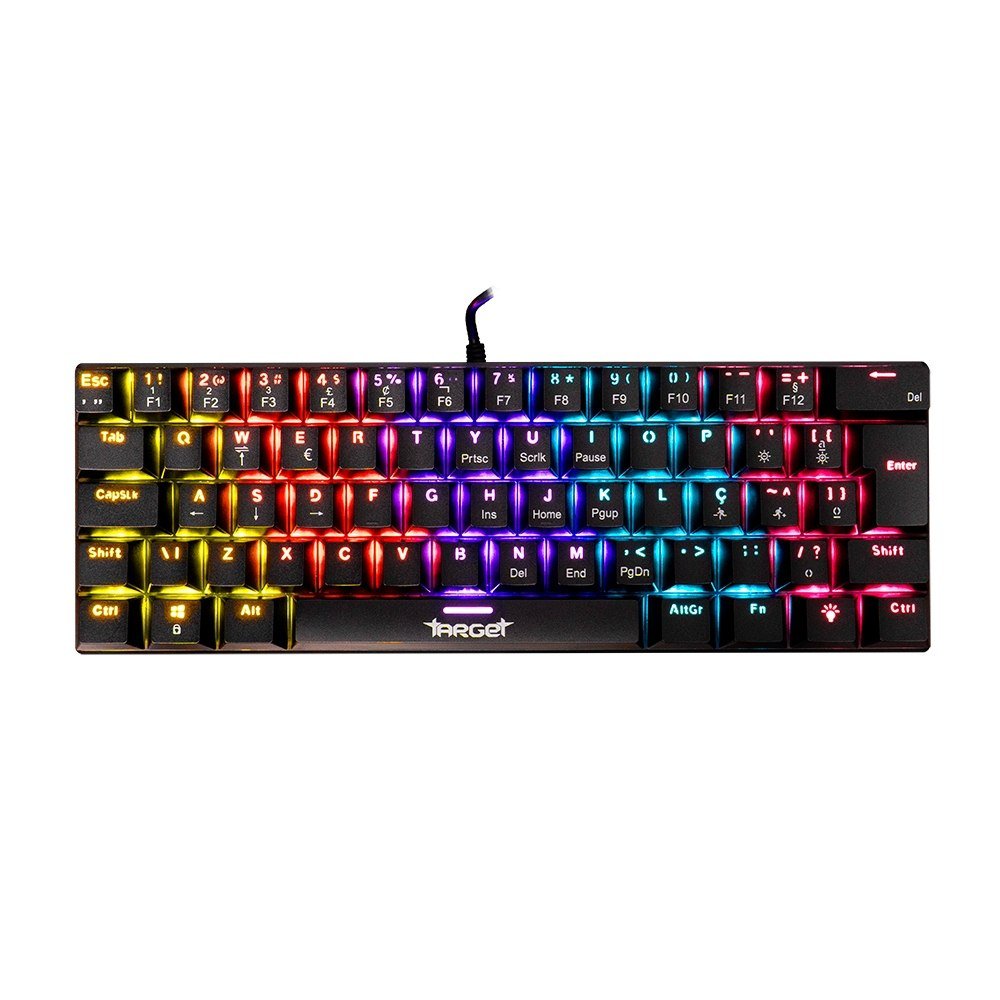 😱 Teclado Mecanico TGT Sherman V3 C1, Rainbow, ABNT2, Switch Marrom, Preto, TGT-SHRC-BR01