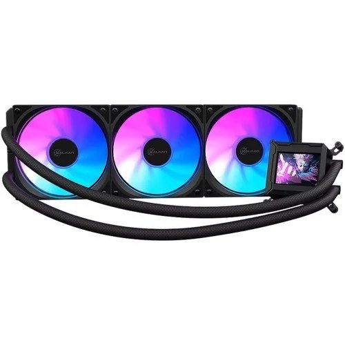 😱 Water Cooler Kalkan Aura LCD 360, 360mm, ARGB, Com Display LCD, Intel-AMD, Preto, KLK00103