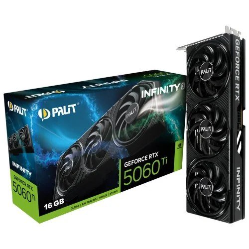 😱 Placa de Vídeo Palit NVIDIA GeForce RTX 5060 Ti Infinity 3, 16GB, GDDR7, DLSS, Ray Tracing, NE7506T019T1-GB2061S