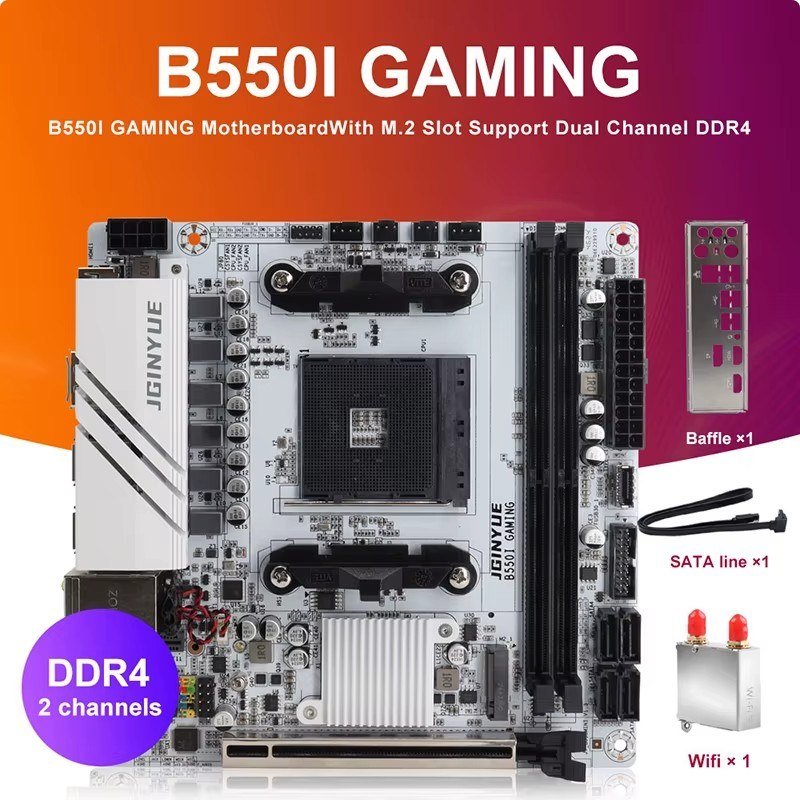 😱 JINGYUE B550I GAMING Placa-mãe AM4 PCIe 4.0 Dual M.2 DDR4