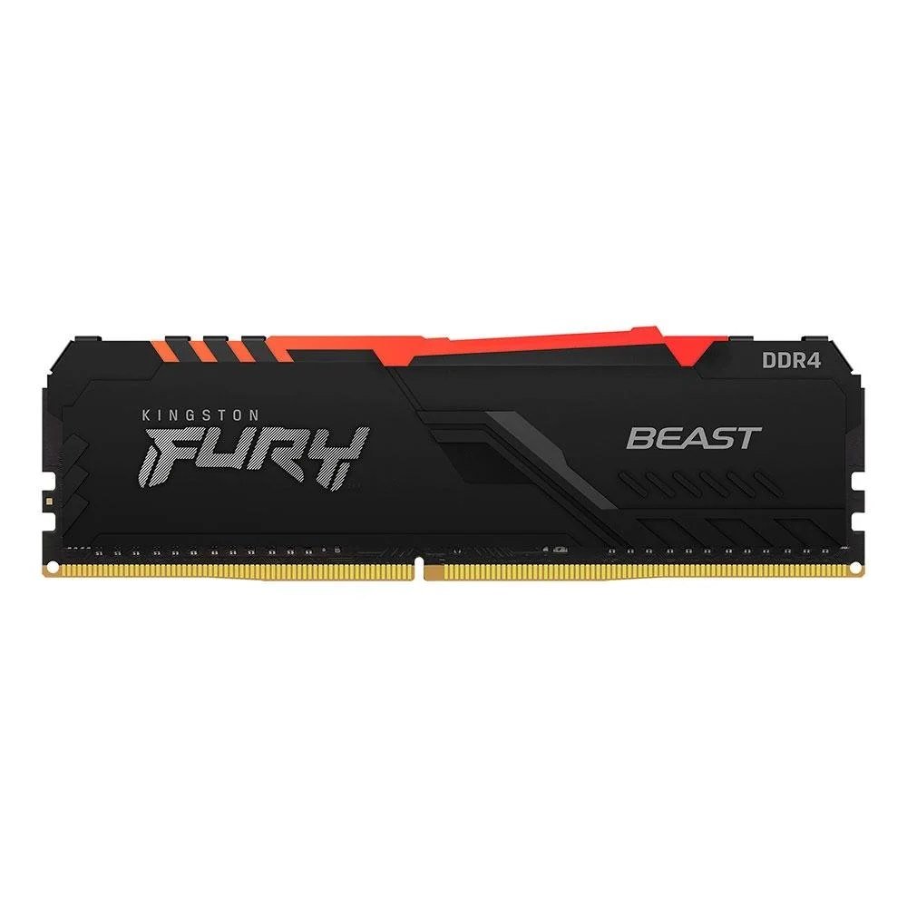 😱 Memória RAM Kingston Fury Beast, RGB, 8GB, 3200MHz, DDR4, CL16, Preto - KF432C16BBA/8