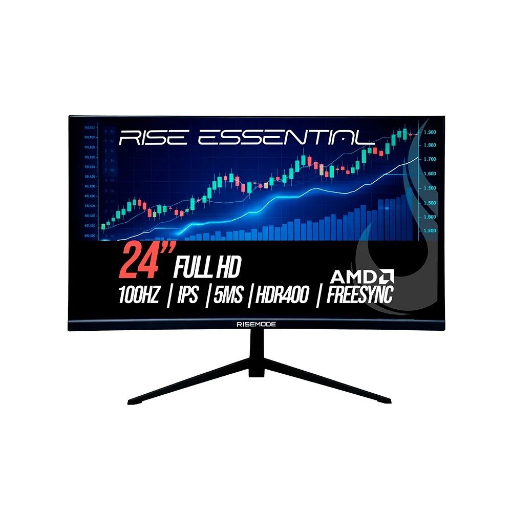 😱 Monitor Gamer Rise Mode Essential 24 Fhd 100Hz 5Ms Ips Freesync Hdr 400 Hdmi E Vga Srgb 99 Preto Rm Mog 24F100Fh B