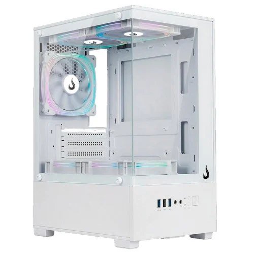 😱 Gabinete Gamer Rise Mode Prisma Glass 01 White Mid Tower Vidro Temperado Matx Sem Fonte Sem Fan Branco Rm Ca Prs 01 Fw