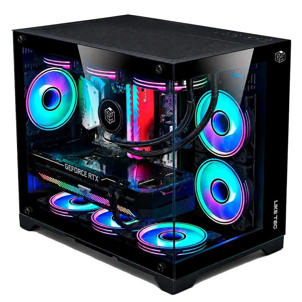 😱 Gabinete Gamer Liketec Mad Rock Black Mini Tower M Atx Frente E Lateral Em Vidro 4 Ventoinhas Preto Lc Cb3X2 Madrock