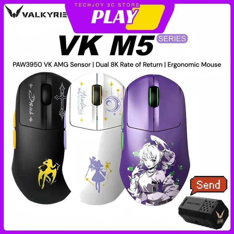😱 Mouse Valkyrie Vk M5, Paw 3395, Microinterruptor Óptico Tri-mode e Dual 8K