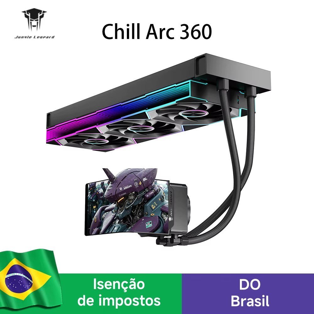 😱 Water Cooler Jungle Leopard Chill Arc 360 6,67 Polegadas Curva Amoled Tela Magnética, Preto e Branco