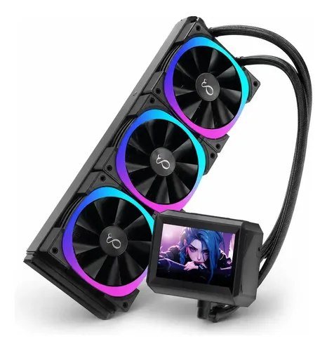 😱 Water Cooler 360mm Rgb Lcd 3 Fans Argb Refrigeração Líquida Preto