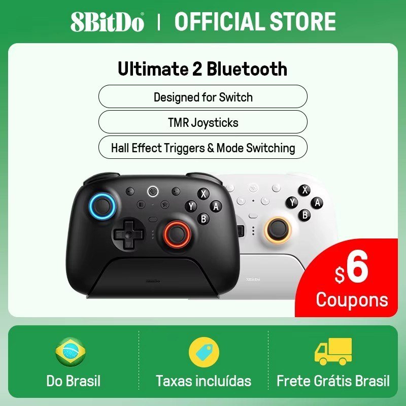 😱 Controle 8BitDo Sem Fio Ultimate 2 Tmr