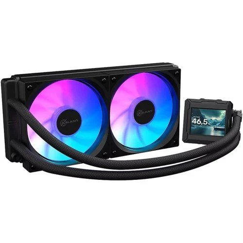 😱 Water Cooler Kalkan Aura Lcd 240 240Mm Argb Com Display Lcd Intel Amd Preto Klk00102