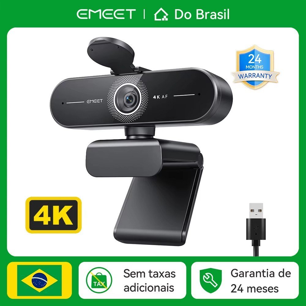 😱 EMEET C60E 4K 30 FPS Webcam 1080P 60 FPS Câmera de vídeo Autofoco Câmera USB Web cam