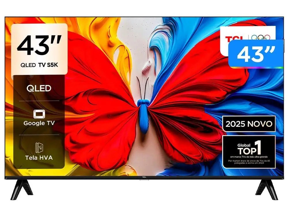 😱 Smart TV 43" TCL Full HD QLED 43S5K Google TV 2 HDMI