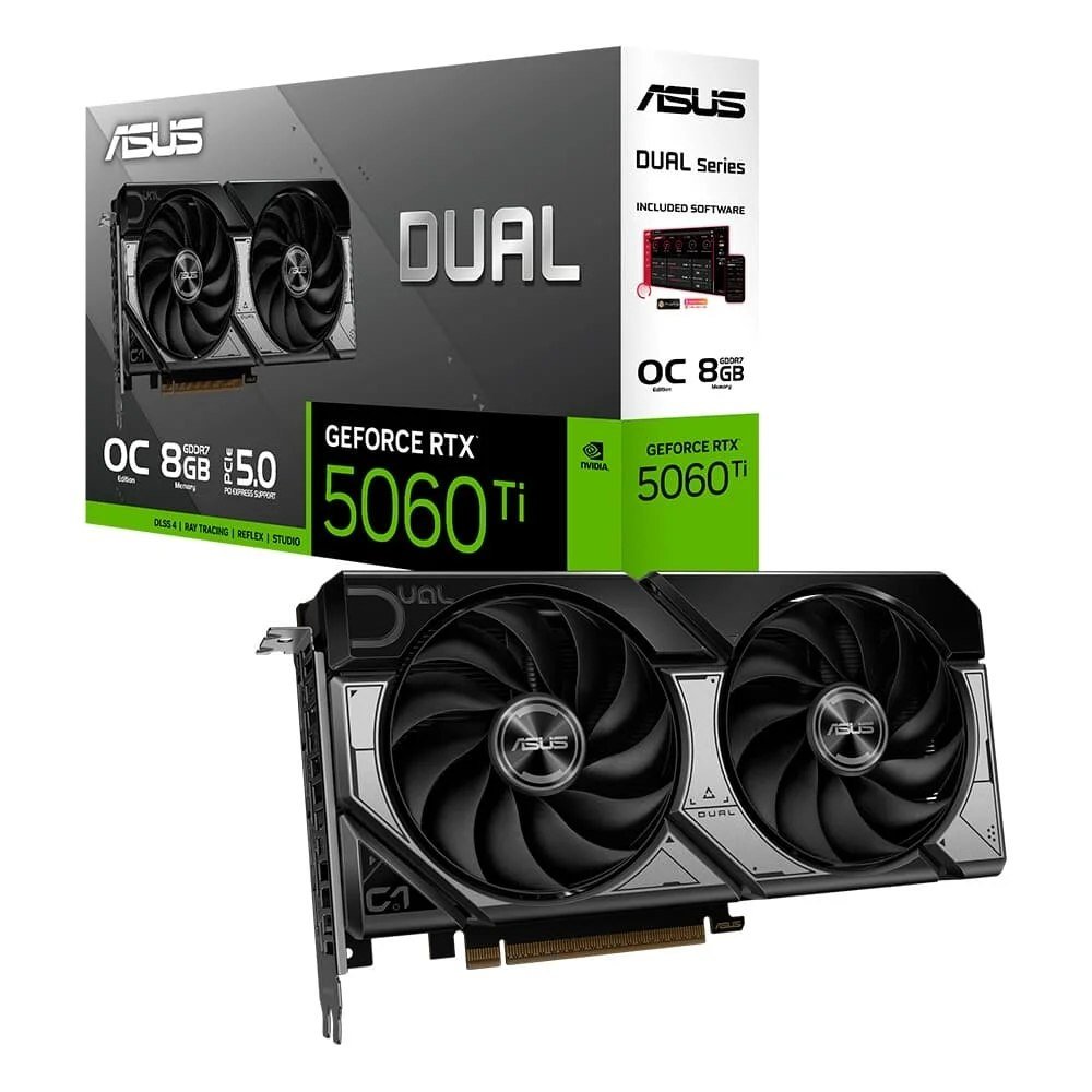 😱 Placa de Vídeo ASUS RTX 5060 TI DUAL O8G NVIDIA GeForce, 8GB, GDDR7, DLSS, Ray Tracing 90YV0MP2-M0NA00