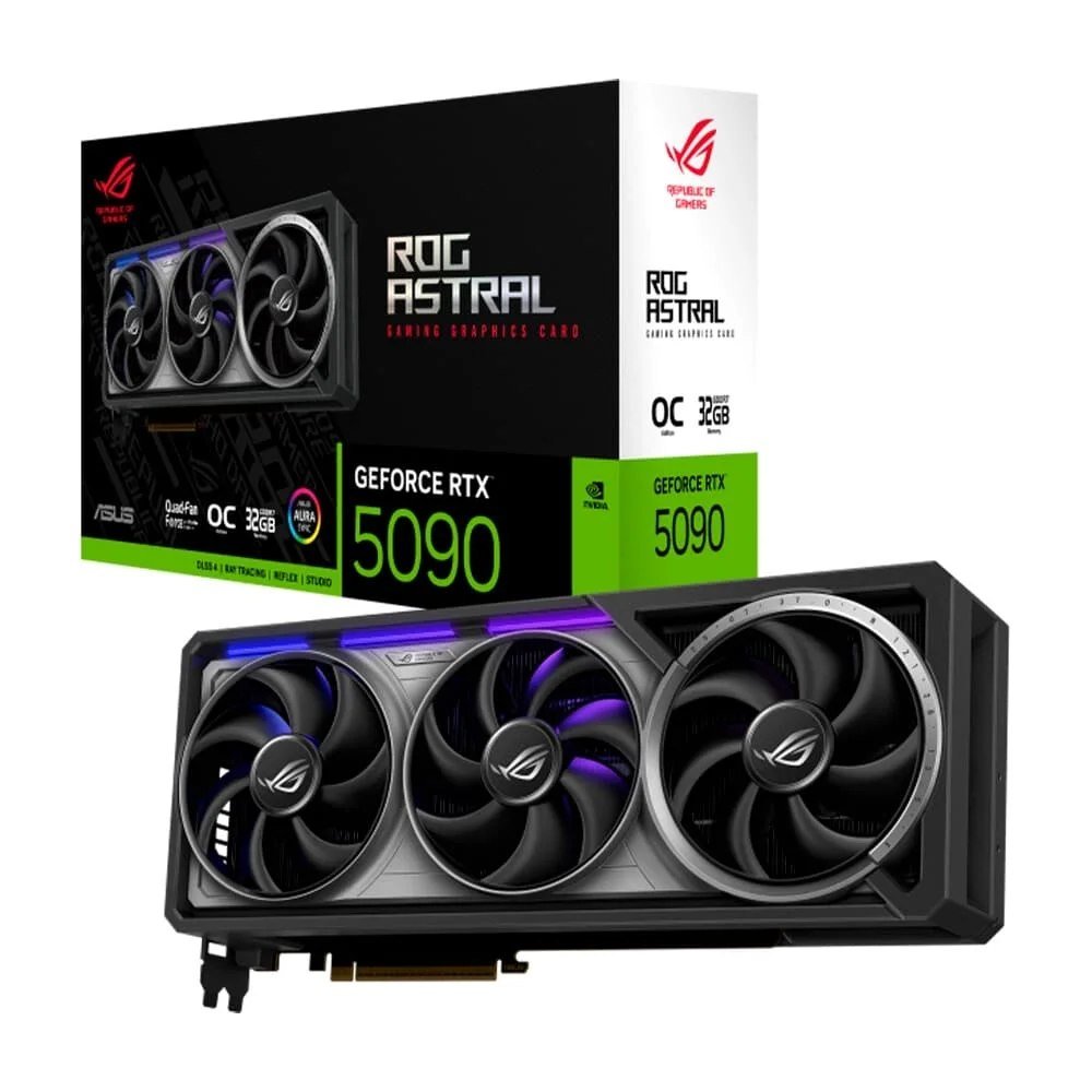 😱 Placa de Vídeo ASUS RTX5090 ROG Astral Gaming OC NVIDIA GeForce, 32GB, GDDR7, ARGB, G-Sync, Ray Tracing, DLSS 4, HDR - 90YV0LW0-M0NA00