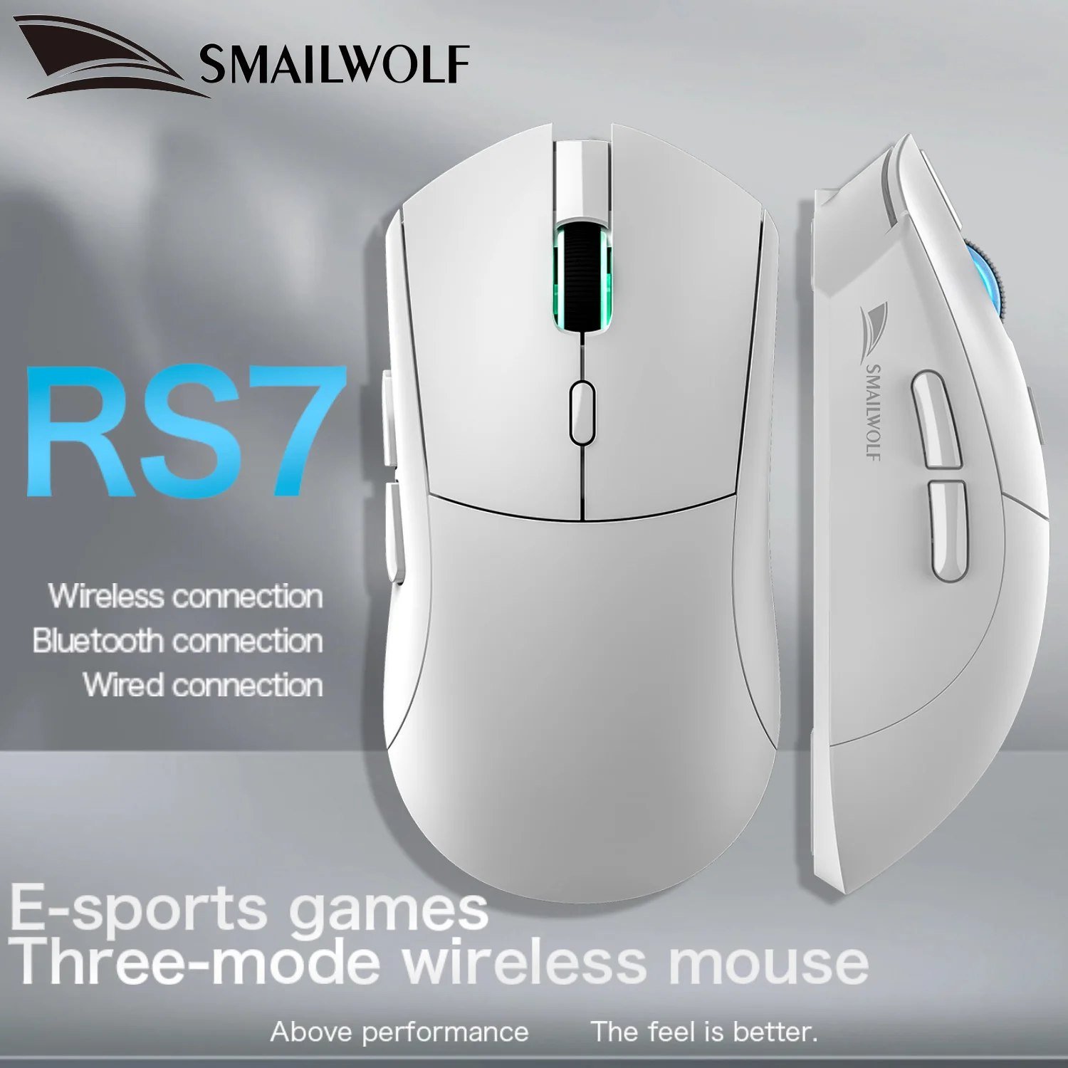 😱 Mouse Gamer Sem Fio Smailwolf Rs7, Sensor Paw3311