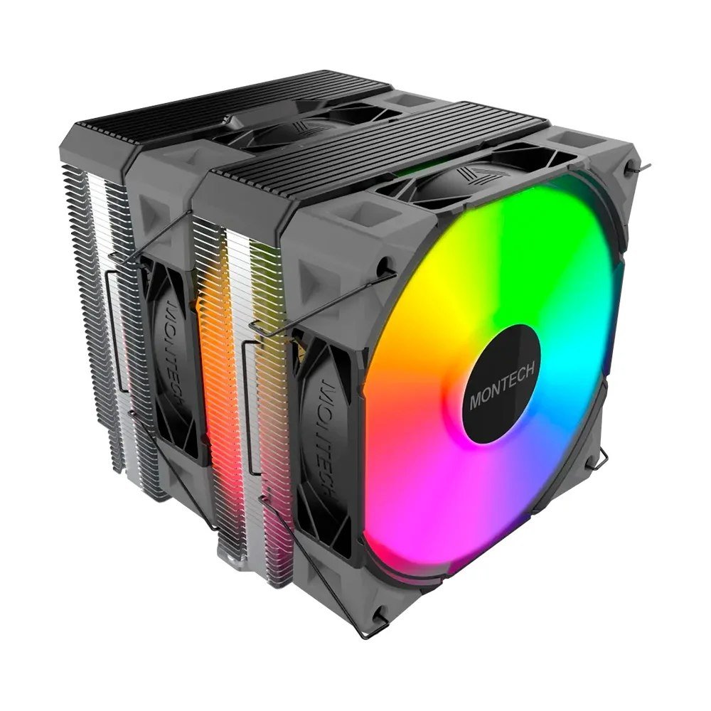 😱 Air Cooler Montech Nx600 Argb Dual Tower 120Mm Intel E Amd Preto Nx600Argbb