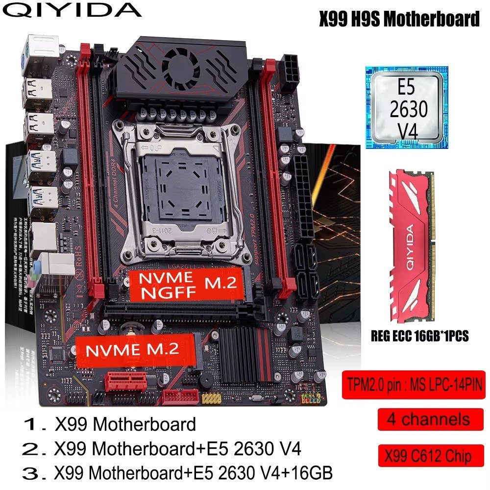 😱 Placa Mãe Qiyida X99 H9s (Quad Channel) Chipset C612