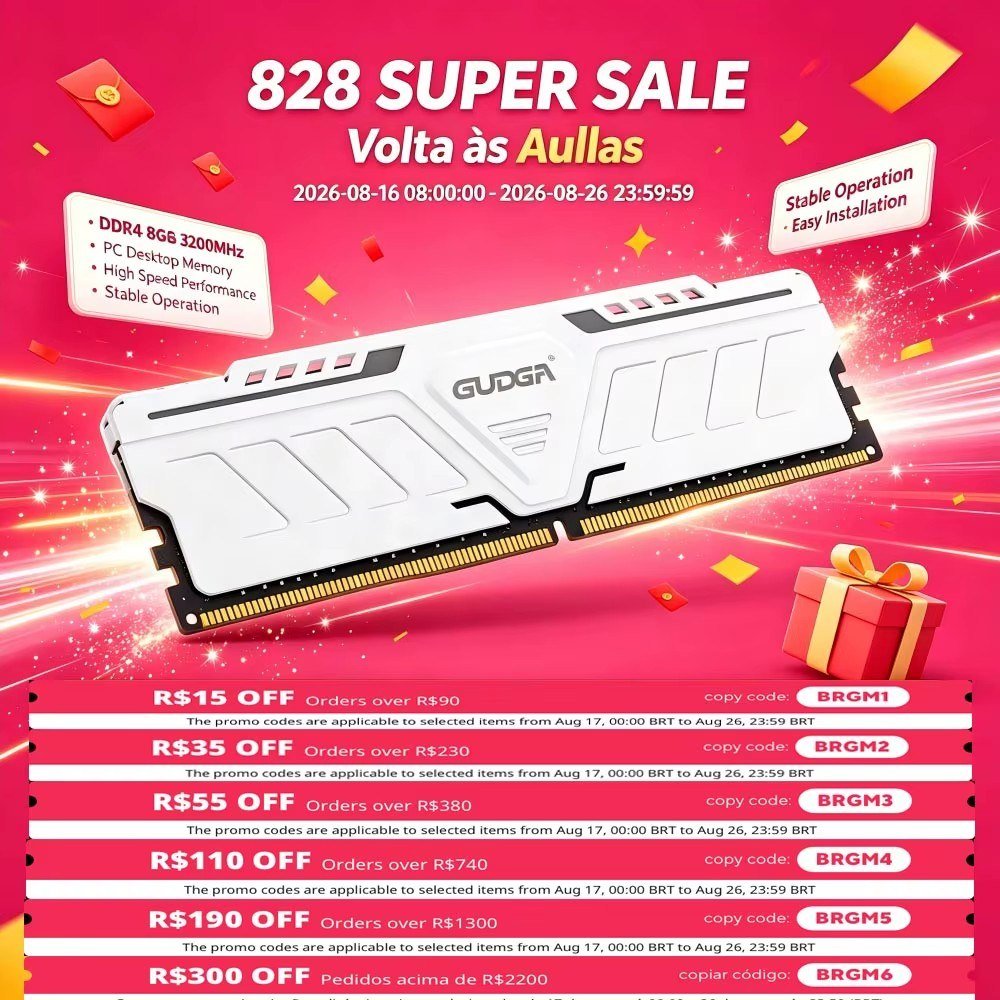 😱 Memória Ram Gudga Ddr4 3200MHz