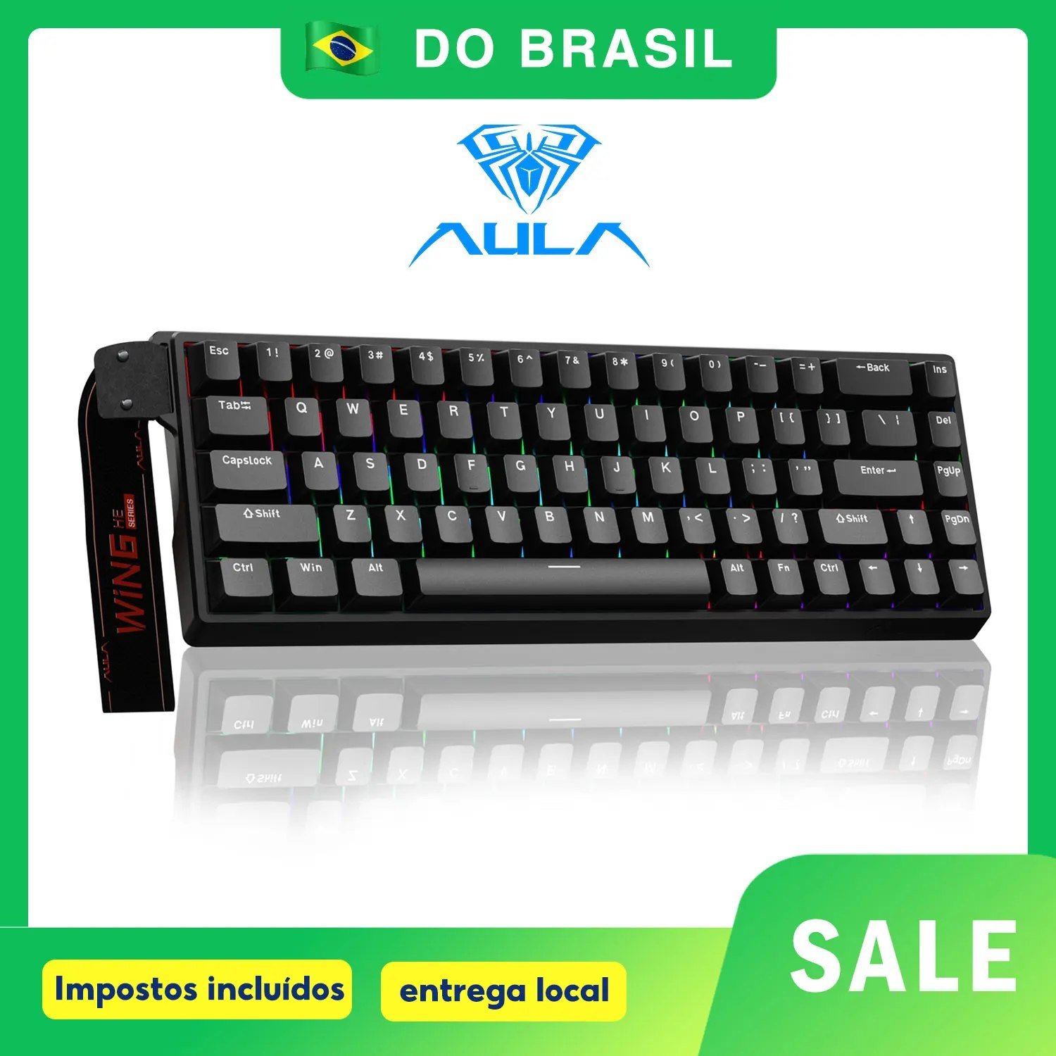 😱 Teclado Maanético AULA WIN68HE para Esports com Acionamento Rápido, Retorno 8K, RGB e Hotswap