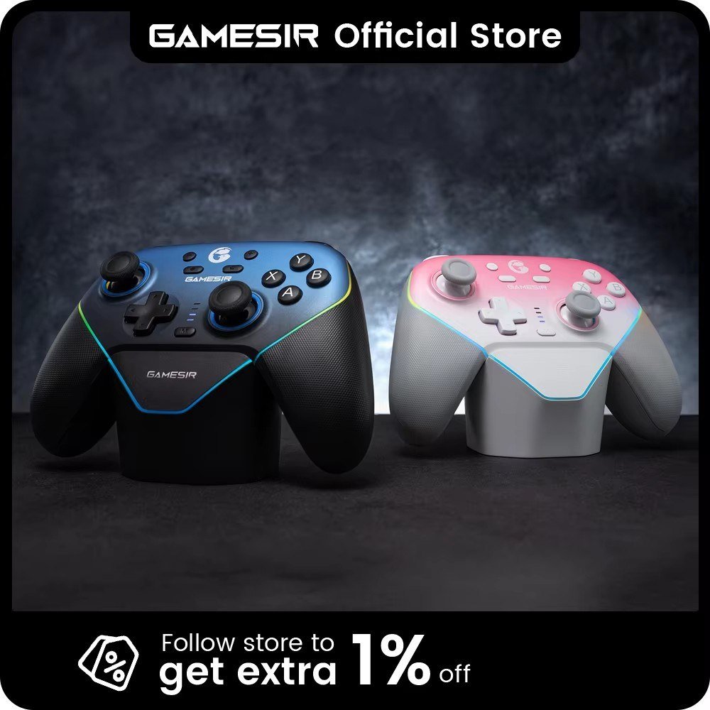 😱 Controle Com Dock e Sem Fio Gamesir SuperNova Hall Effect (PINK)