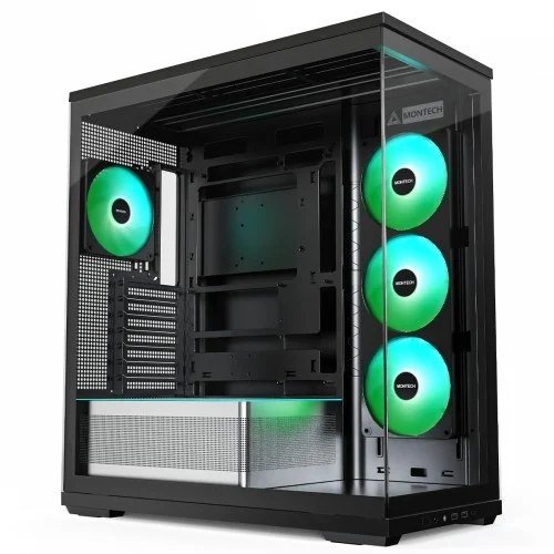😱 Gabinete Gamer Montech Tg3 Argb Mid Tower Atx Sem Fonte Com 4 Fans Preto