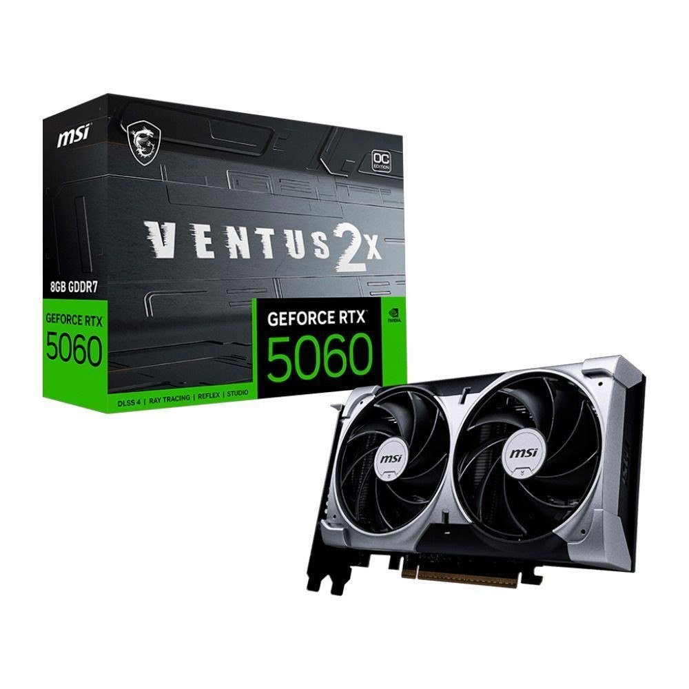 😱 Placa de vídeo NVIDIA GeForce MSI RTX5060 8GB VENTUS 2X OC Blackwell - 912-V537-017