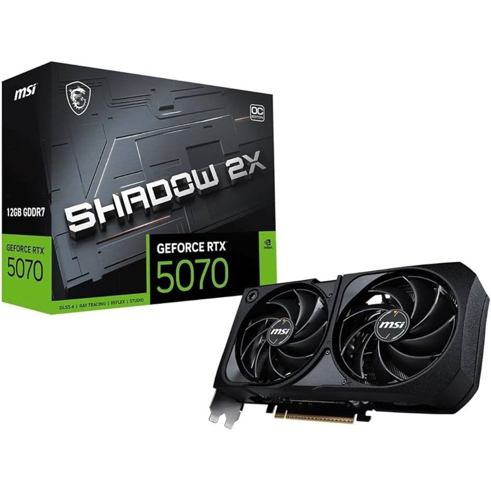 😱 Placa de Vídeo NVIDIA GeForce MSI RTX5070 Shadow OC 2X 12GB - 192 Bits - HDMI/3X DP - 912-V532