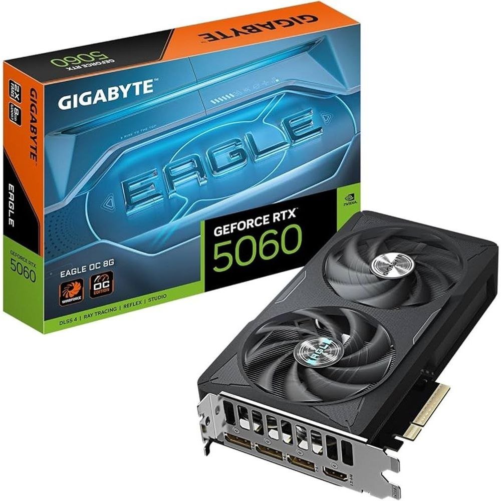 😱 Placa de Vídeo NVIDIA GeForce GIGABYTE RTX5060 Eagle OC 8GB GDDR7 128bit - 9VN5060EO-00-G10