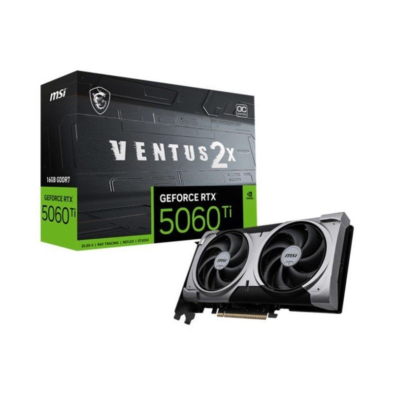 😱 Placa de Vídeo NVIDIA GeForce MSI RTX5060TI 16GB GDDR7 128BITS VENTUS 2X OC PLUS 912-V535-027