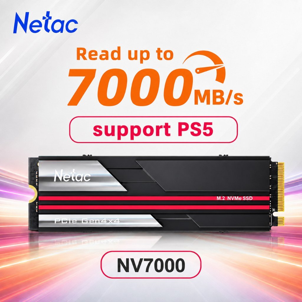 😱 SSD NVME 7000MBPS NETAC PCIe 4.0 1TB COMPATÍVEL COM PLAYSTATION 5