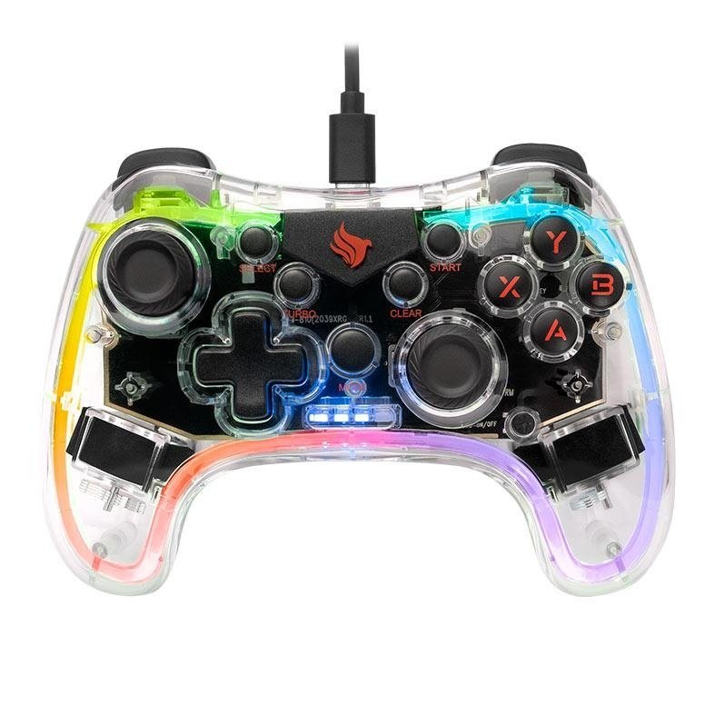 😱 Controle Pichau Glower P1, PC/Switch/PS3/Android, Transparente, PG-GLWP-BL01