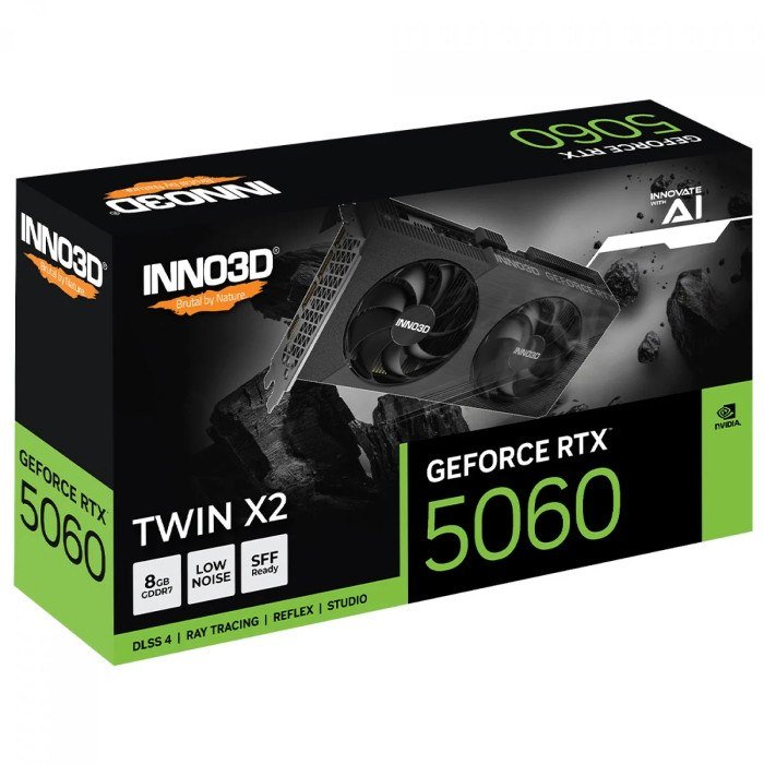 😱 Placa De Vídeo INNO3D RTX 5060 Twin X2 8GB GDDR7 Preta