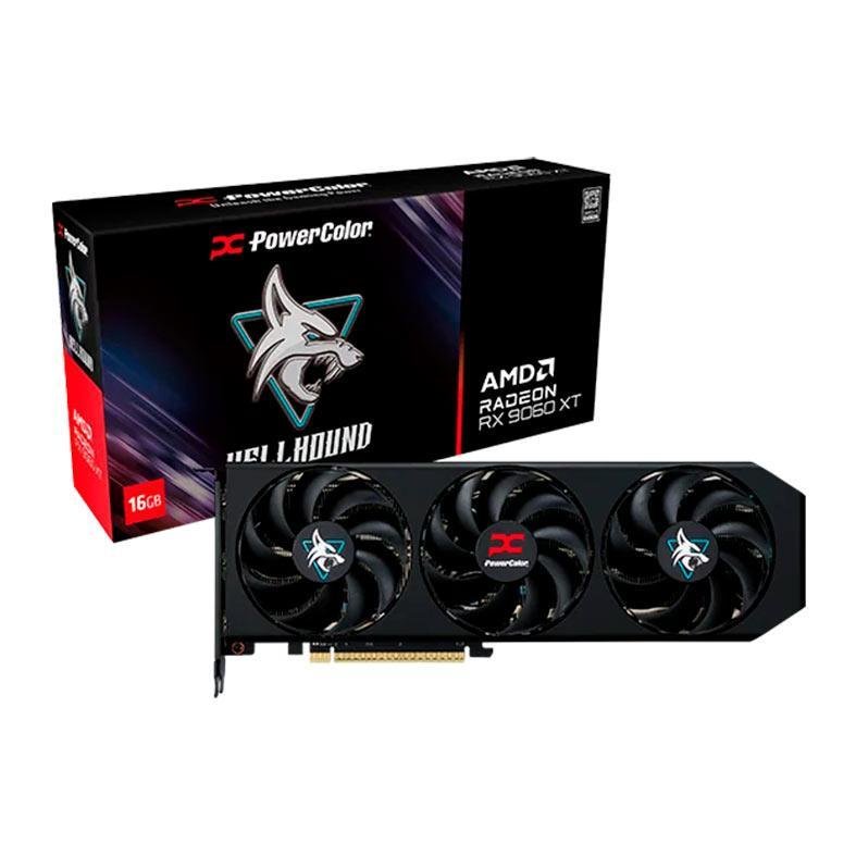 😱 Placa de Video PowerColor Radeon RX 9060 XT Hellhound OC, 16GB, GDDR6