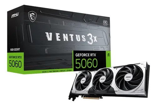 😱 Placa De Vídeo Msi Rtx 5060 8gb Gddr7 128 Bits Ventus 3x Oc