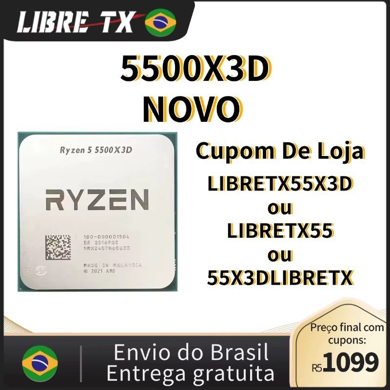😱 Processador AMD Ryzen 5 5500X3D Novo