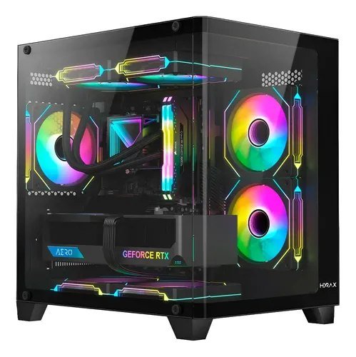 😱 Gabinete Gamer Hyrax Hgb750 Mini Tower Curvo Temperado