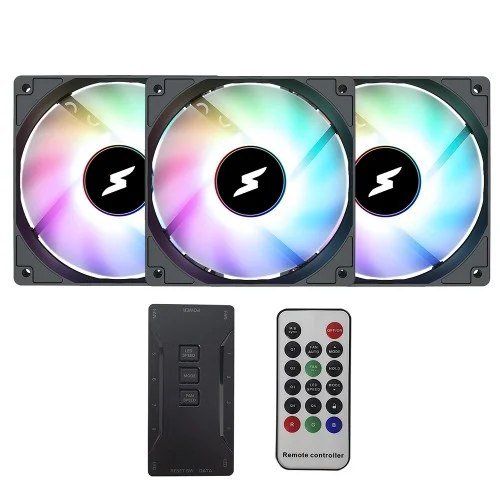 😱 Kit Fan Com 3 Unidades Superframe Sf 01 Argb 120Mm Black Sf