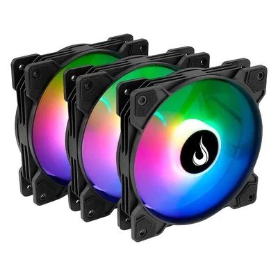 😱 Kit 3 Fans Rise Mode X Argb 120Mm Preto Rm Xld 01 Argb