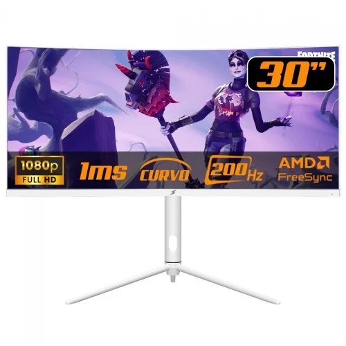 😱 Monitor Gamer Superframe Elegance Series White 30 Pol Curvo Ultrawide Full Hd Va 1Ms 200Hz Freesync Hdmidp Sfef