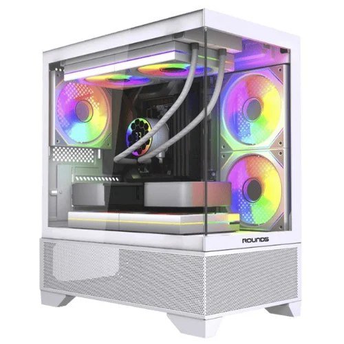 😱 Gabinete Gamer Round5 Draven White Mid Tower Lateral E Frontal De Vidro M Atx Sem Fans Branco R5 Draven W