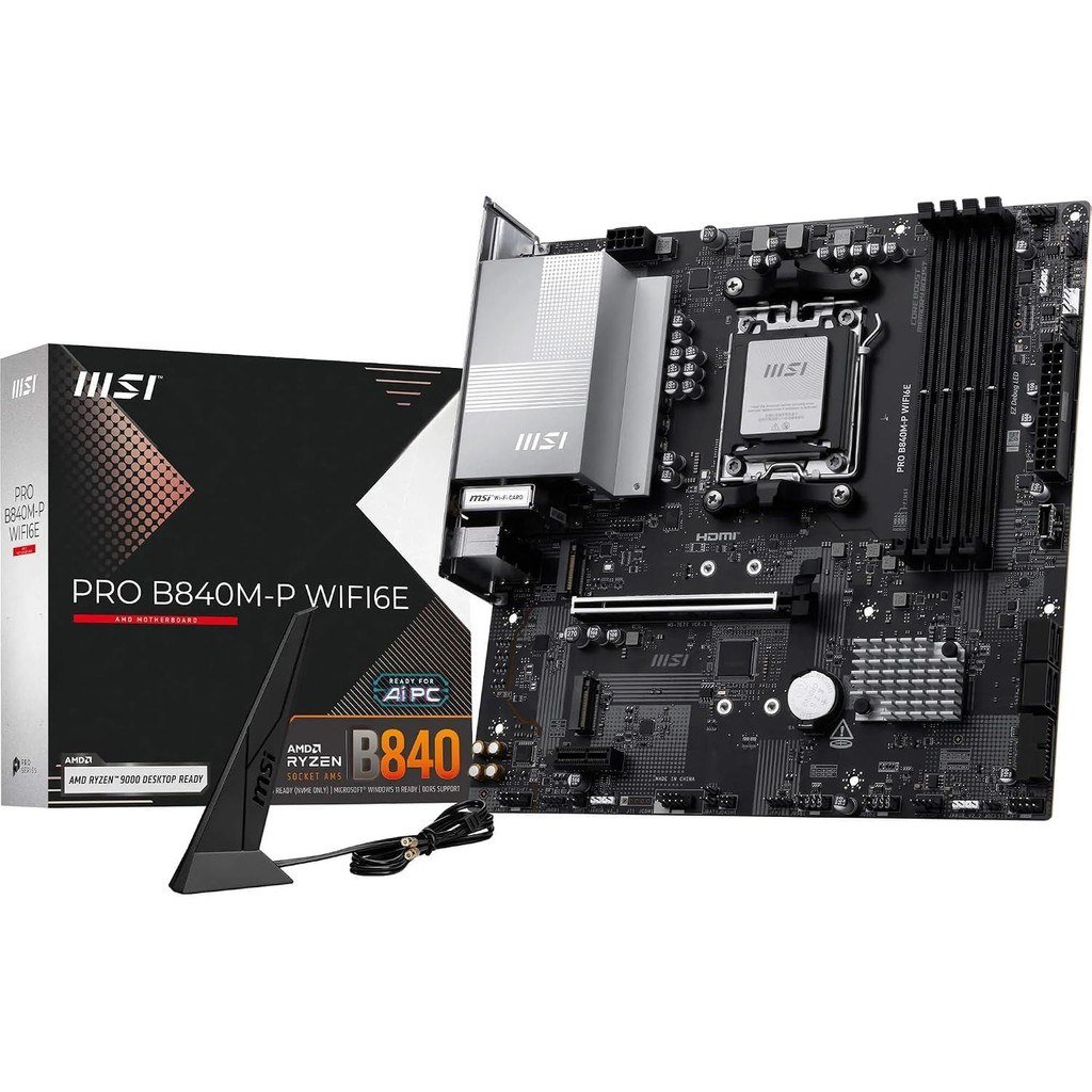 😱 Placa Mae Msi Pro B840m-P Wifi6e Amd Ryzen Am5 Ddr5 Matx M.2 Nvme Hdmi - B840m-P
