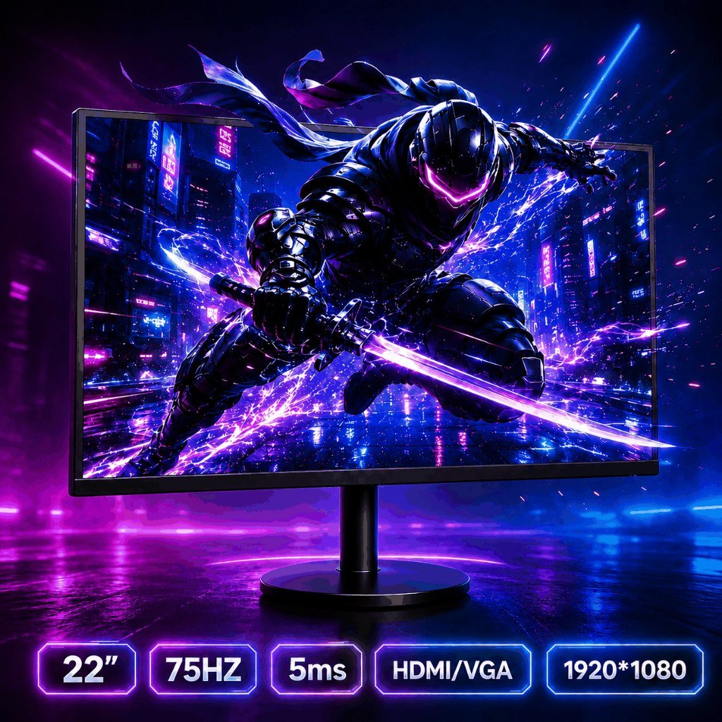 😱 Monitor LCD 22 Full HD 1920×1080 75Hz VESA 75mm 16:9 HDMI VGA