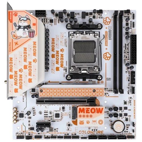 😱 Placa Mãe ColorFire B850M-A MEOW WiFi Orange, Chipset B850, AMD AM5, mATX, DDR5