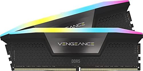 😱 CORSAIR Memória de computador VENGEANCE RGB DDR5 RAM 32GB (2x16GB) 6000MHz CL36-44-44-96 1,35V Intel XMP 3.0 – Preto (CMH32GX5M2E6000C36)