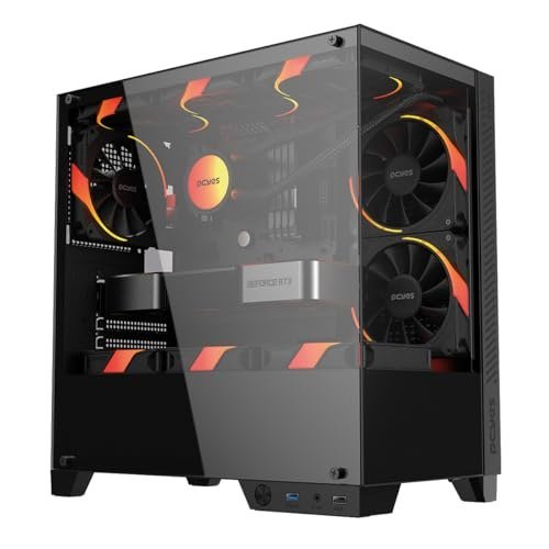 😱 PCYES ForceField TWR Black Vulcan - GFFTWRBV: Gabinete Gamer Mid-tower com Vidro Temperado e Suporte para até 9 Fans de 120mm