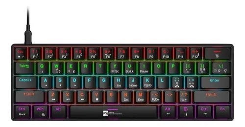 😱 Teclado Mecanico R8 1037, RGB, ABNT2, Switch Azul, Preto