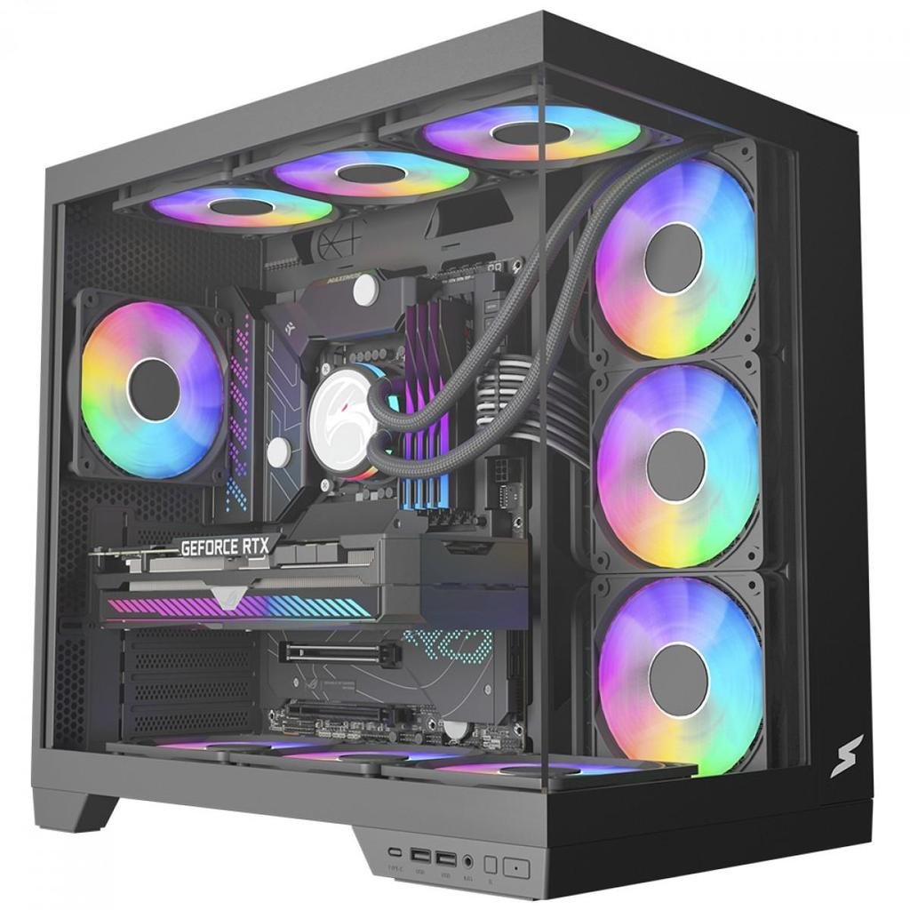 😱 Gabinete Gamer SuperFrame Vhagar, ATX, Preto