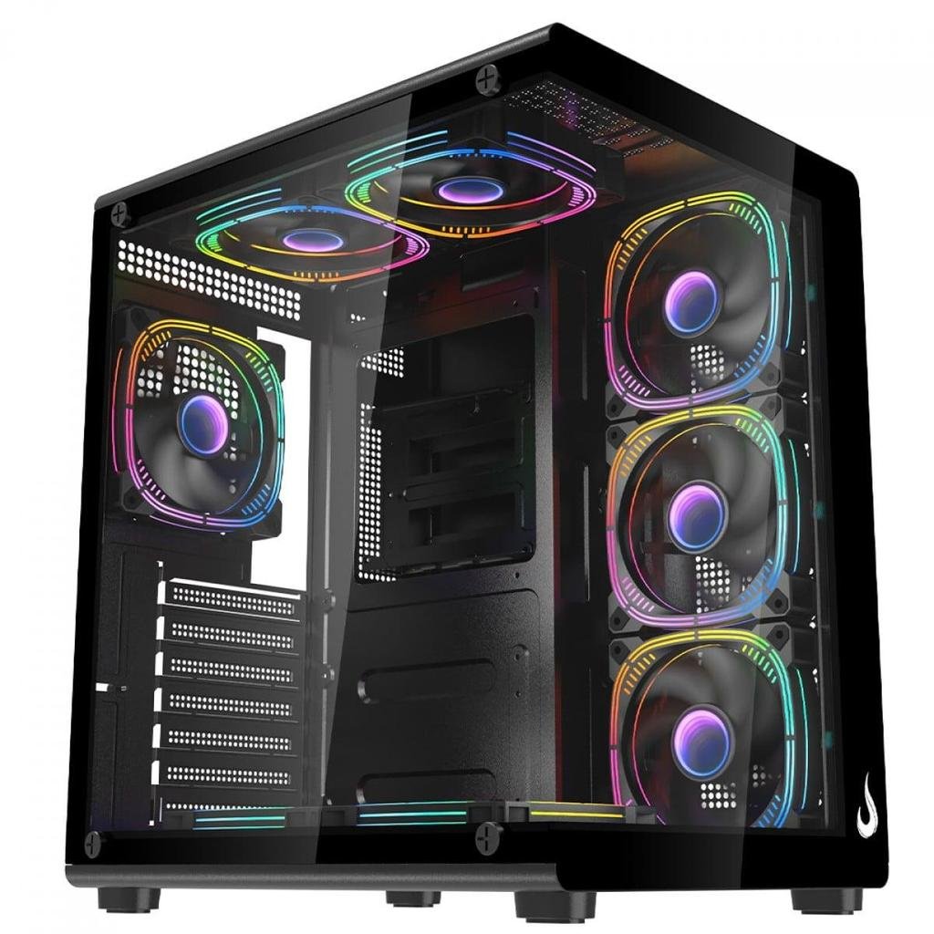 😱 Gabinete Gamer Rise Mode Galaxy Glass X, Mid Tower, Vidro Temperado, mATX, Sem Fonte, Sem Fan, Preto, RM-GA-GGX-FB