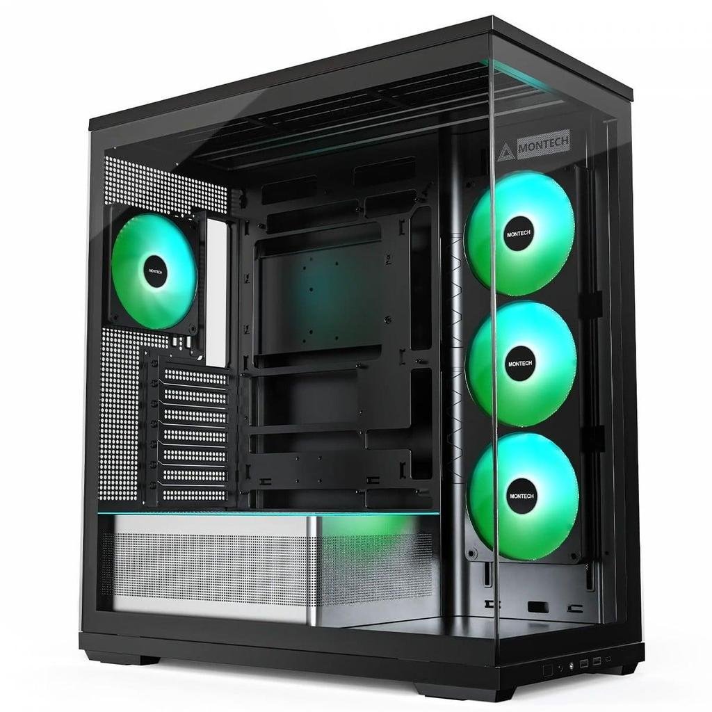 😱 Gabinete Gamer Montech TG3, ARGB, Mid Tower, ATX, Sem Fonte, Com 4 Fans, Preto